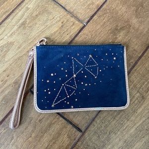 Constellation suede leather wristlet Wallet